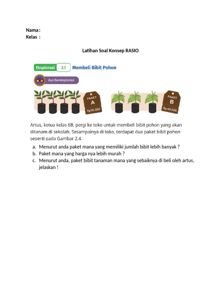 Latihan Soal Perbandingan dan Rasio | PDF