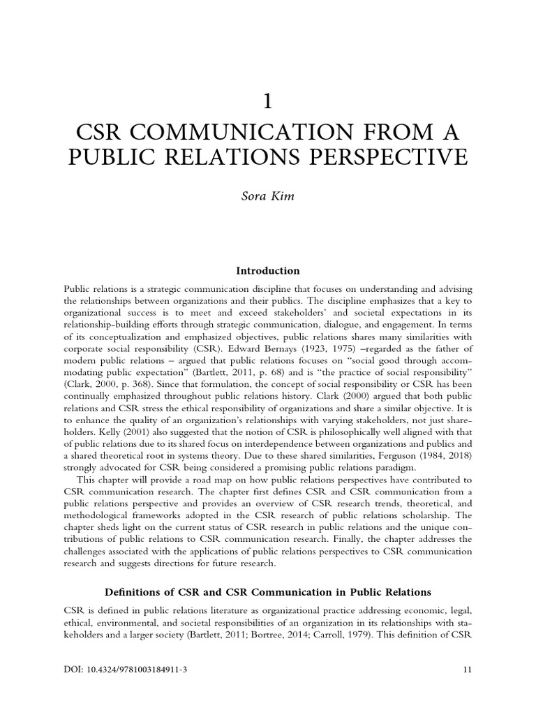 CSR Communication in Public Relations | PDF | Corporate Social ...
