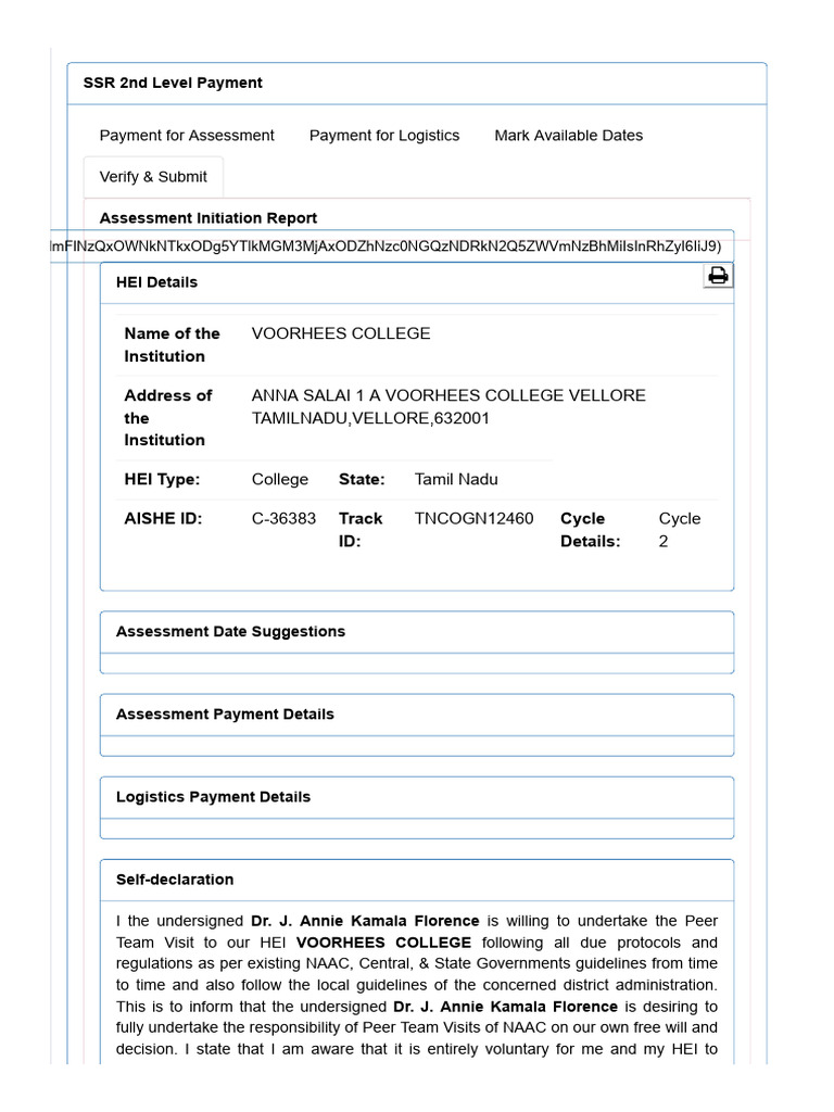 SSR Declaration | PDF