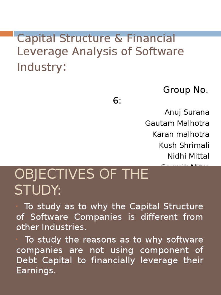 Capital Structure & Financial Leverage Analysis of Software Industry