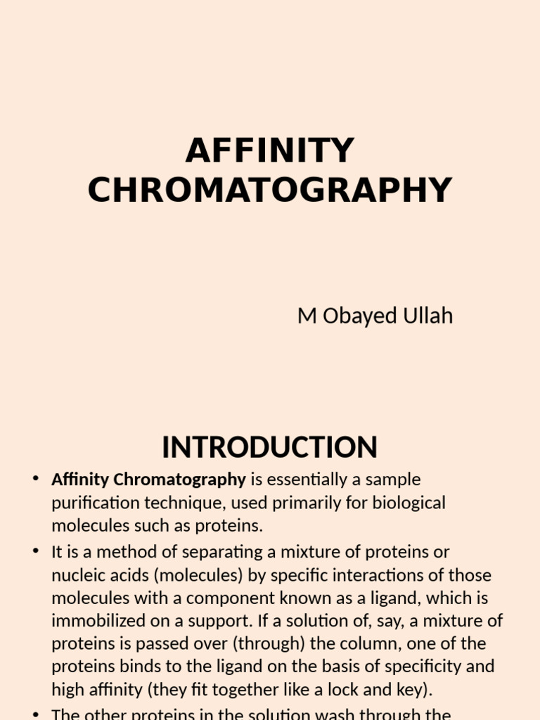 Affinity Chromatography Explained | PDF | Life Sciences | Biochemistry