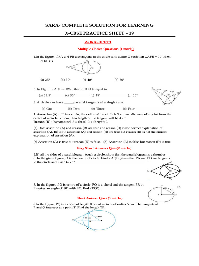 Circles Worksheet 2 | PDF