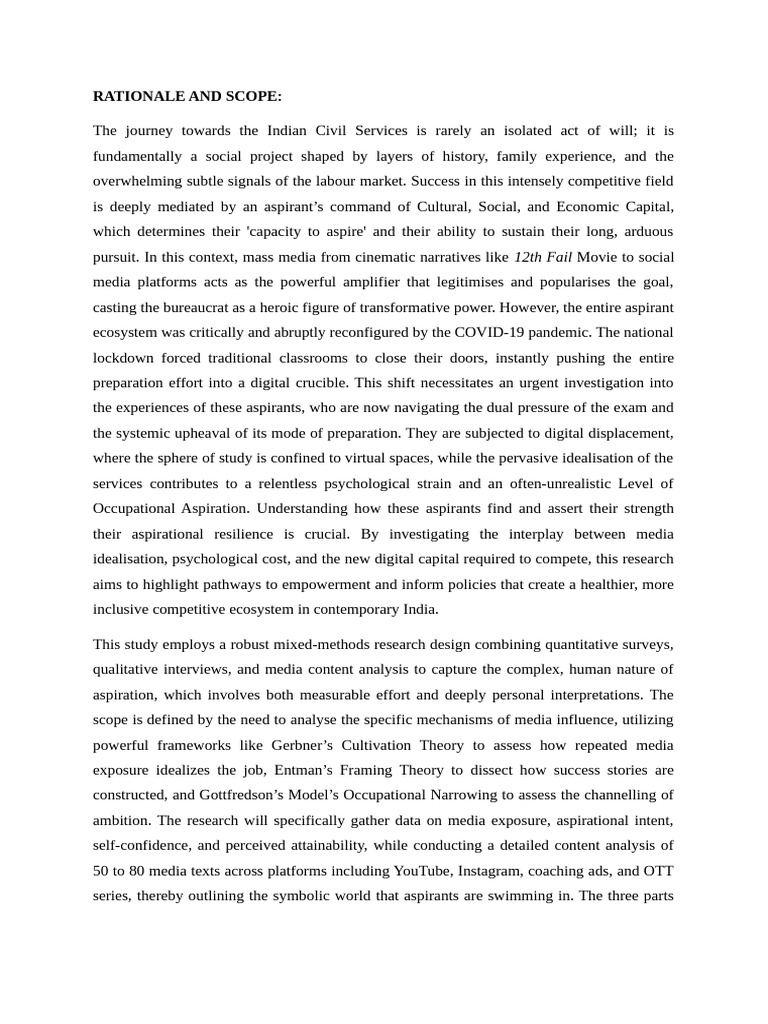 Rationale and Scope | PDF