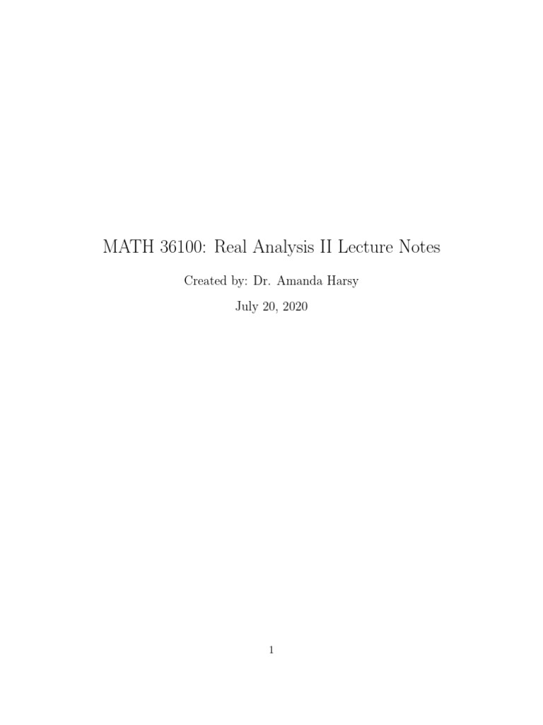 Real Analysis II Lecture Notes Overview | PDF | Real Analysis | Sequence