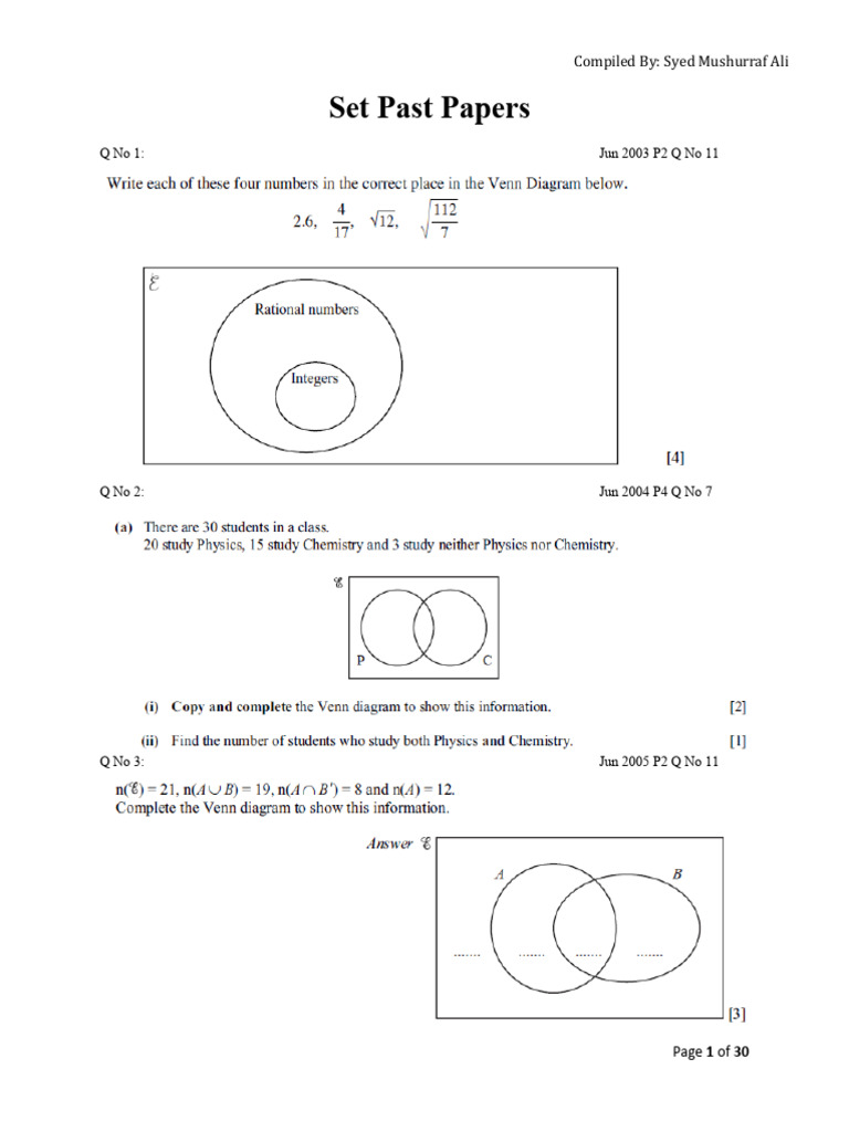 Past Exam Questions Compilation | PDF
