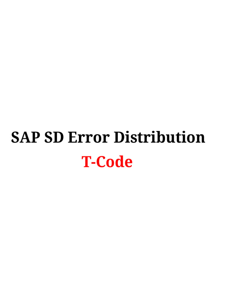 SAP SD Error Resolution Guide | PDF | Taxes | Pricing