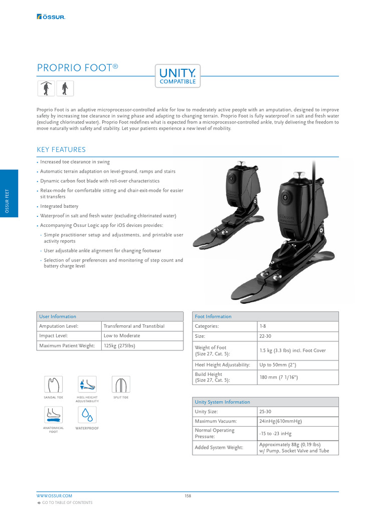 Proprio Foot®: Advanced Microprocessor Ankle | PDF | Prosthesis