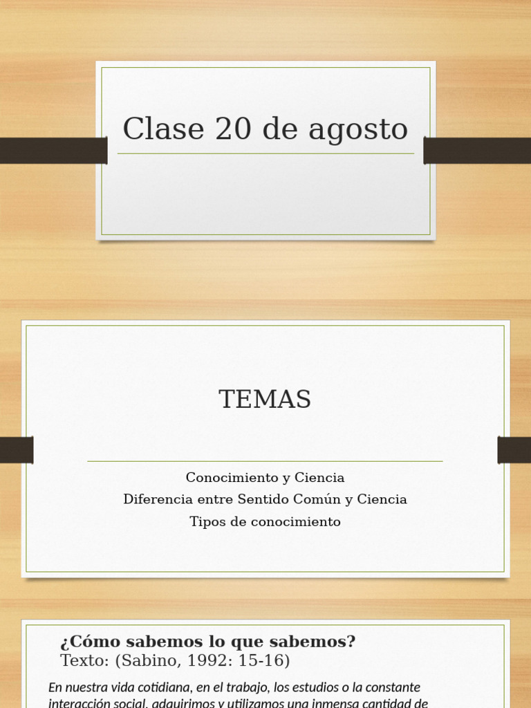 2- Clase 20-8 (2) | PDF | Conocimiento | Sentido común