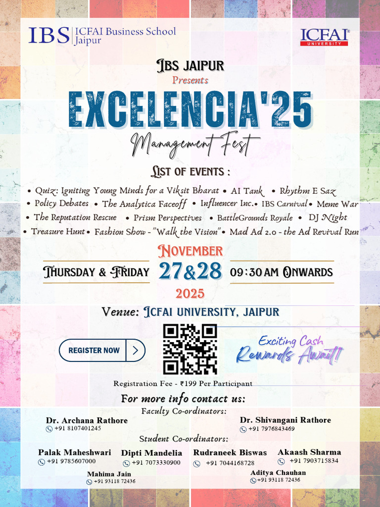 Excelencia'25 Management Fest Details | PDF