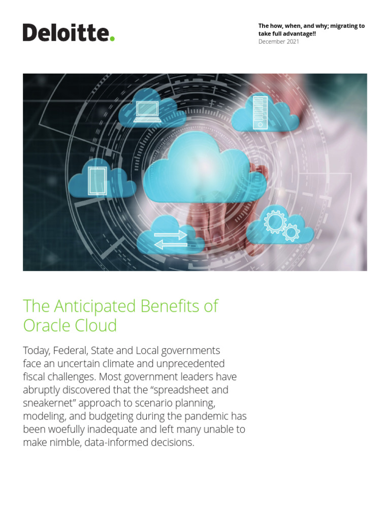 Anticipated Benefits of Oracle EPM Cloud 1641430615 | PDF | Cloud ...