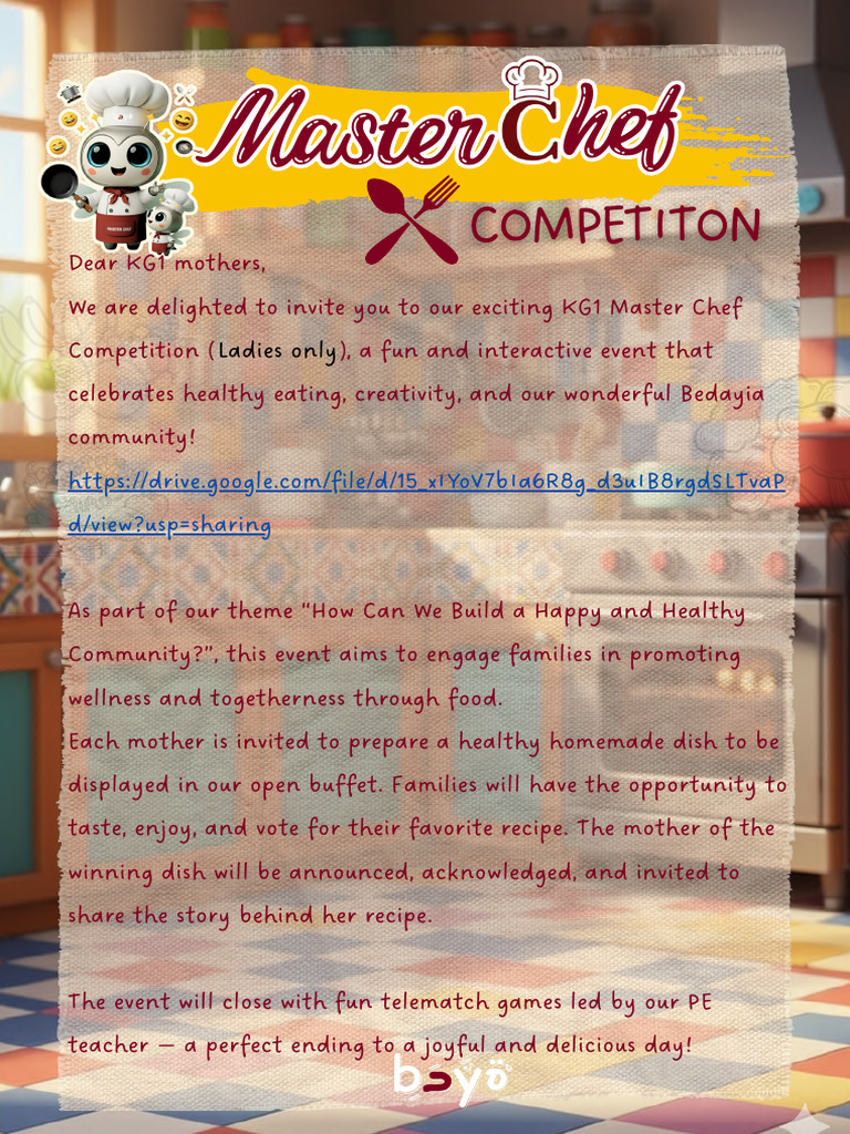 KG1 Master Chef Letter | PDF
