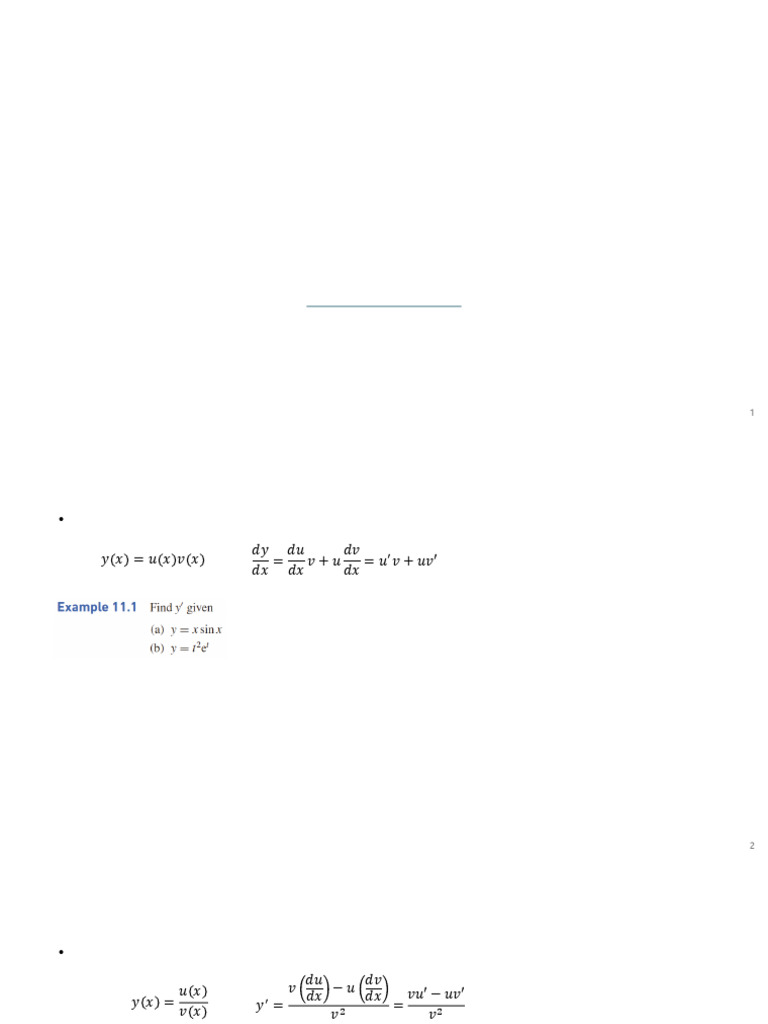 Differentiation Techniques Explained | PDF | Derivative | Function ...