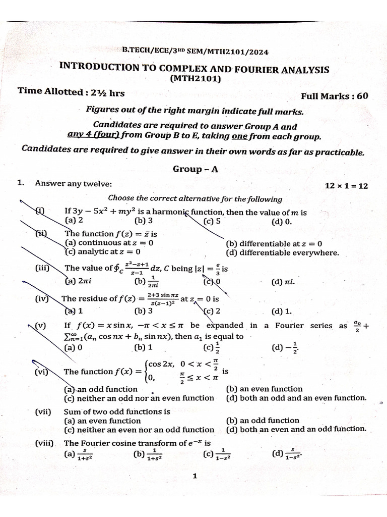 2024 3rd Sem Mathematics | PDF