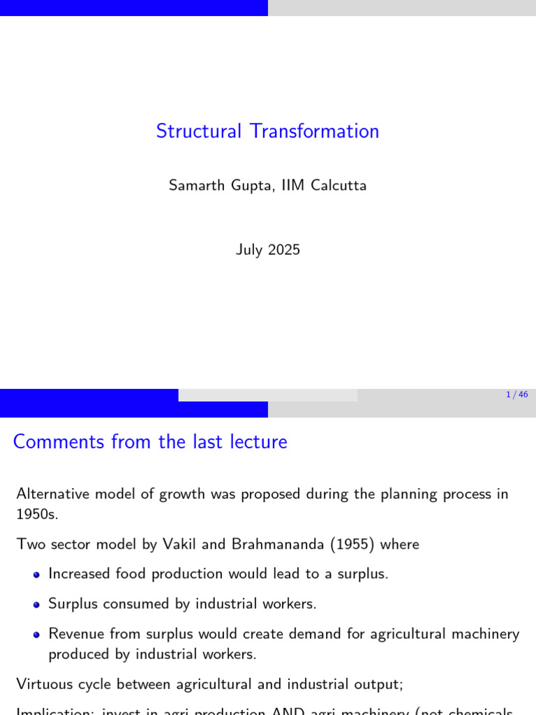 Understanding Structural Transformation in India | PDF | Labour ...