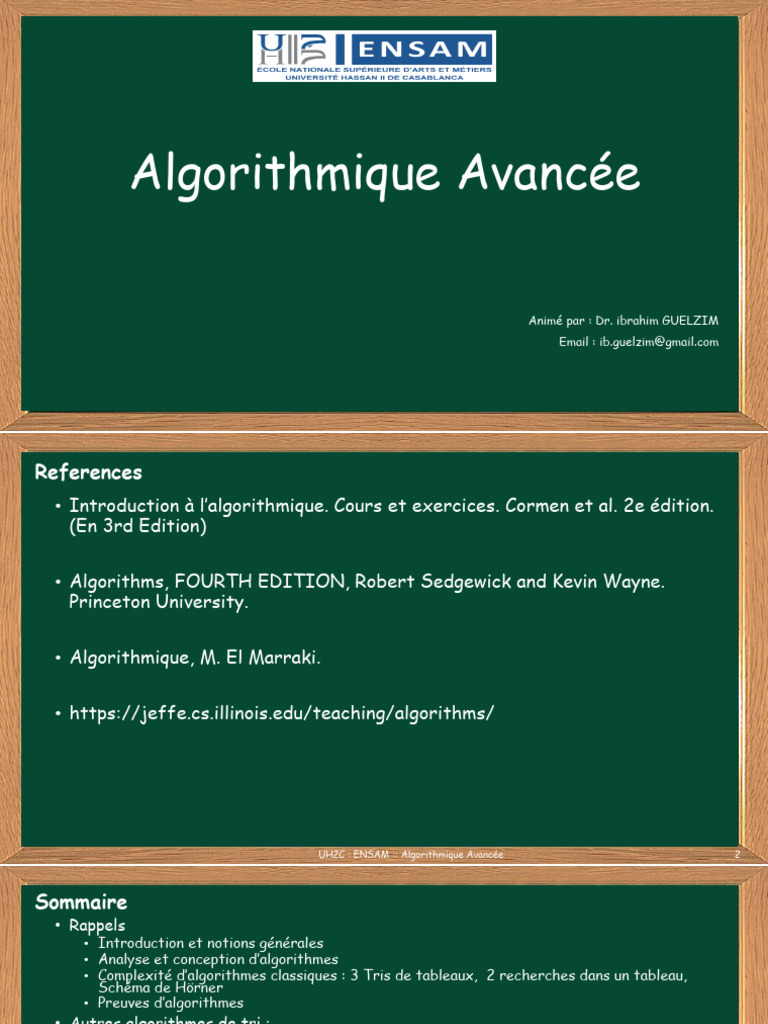 Algorithmique Avancée : Concepts Clés | PDF | Algorithmes | Structure ...