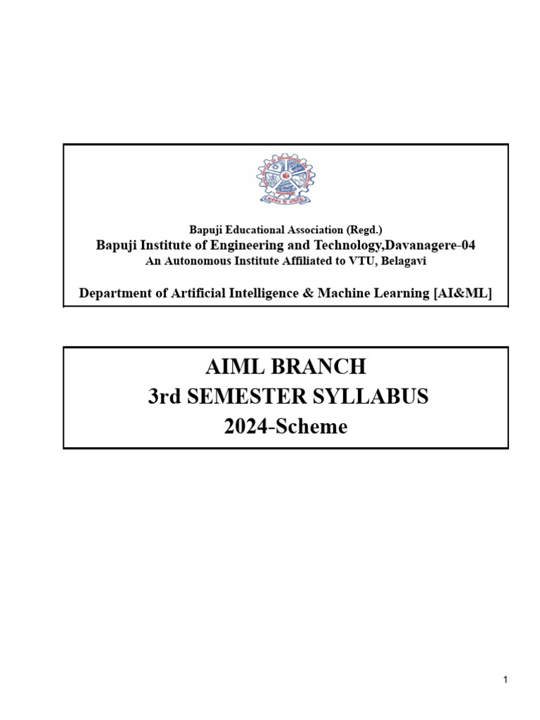 AI&ML 3rd Semester Syllabus 2024 | PDF | Method (Computer Programming ...