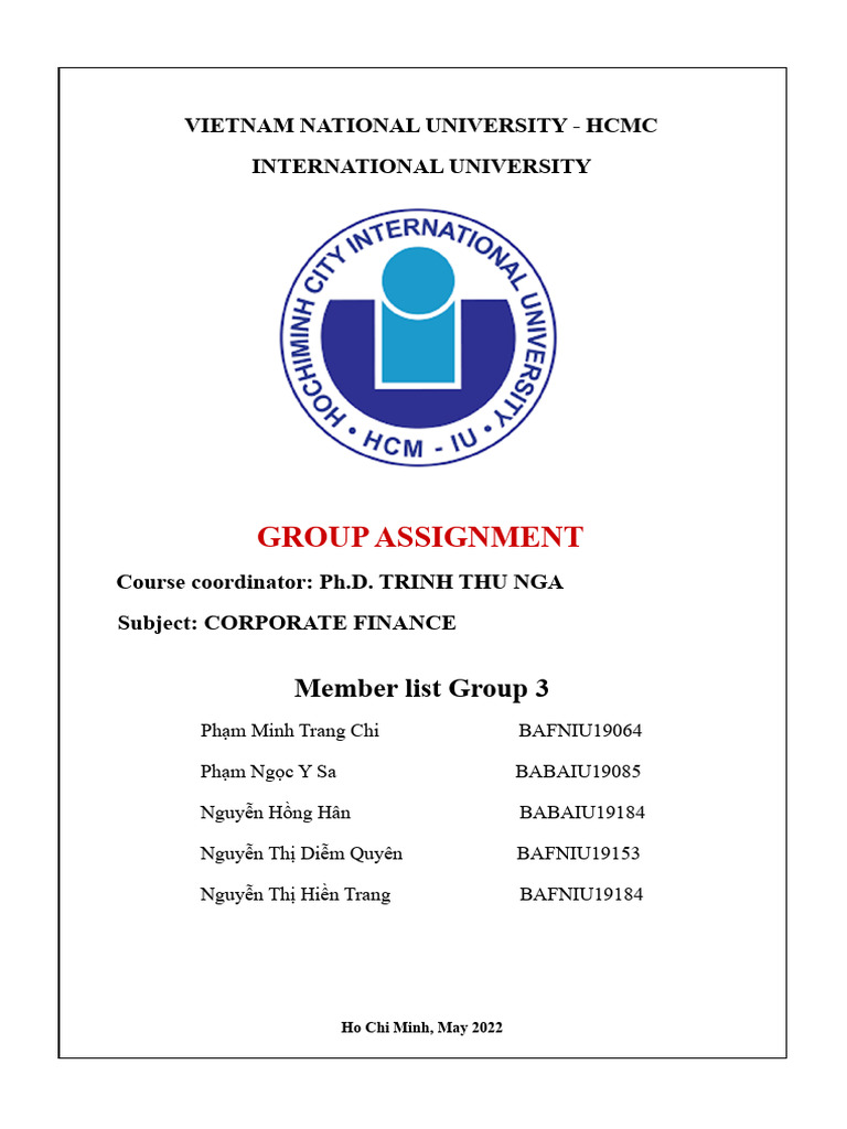 CF Report Main | PDF | Cost Of Capital | Capital Structure