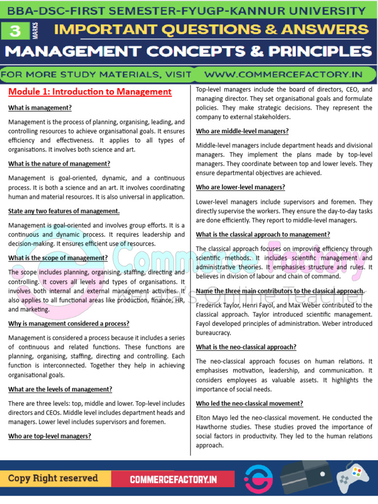 Management Concepts and Principles-3-1 | PDF | Decision Making | Planning