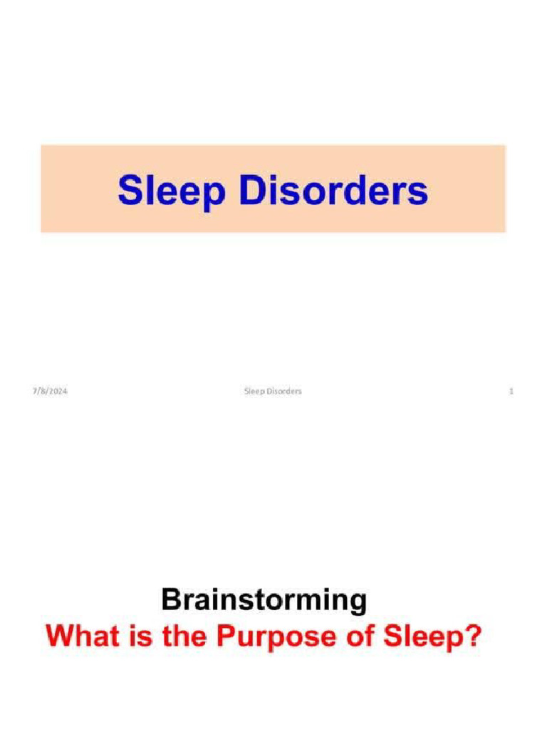 Sleep Disorder | PDF