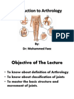 Introduction To Arthrology: By: DR: Mohammed Faez