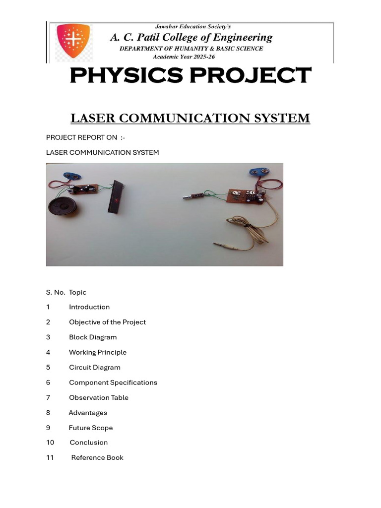 Physics Project Edited | PDF | Amplifier | Laser
