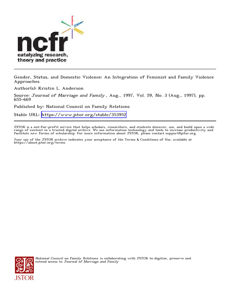 Gender and Domestic Violence Insights | PDF | Domestic Violence | Violence