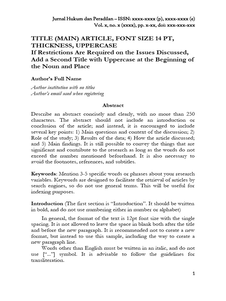 JHP Template | PDF | Publishing