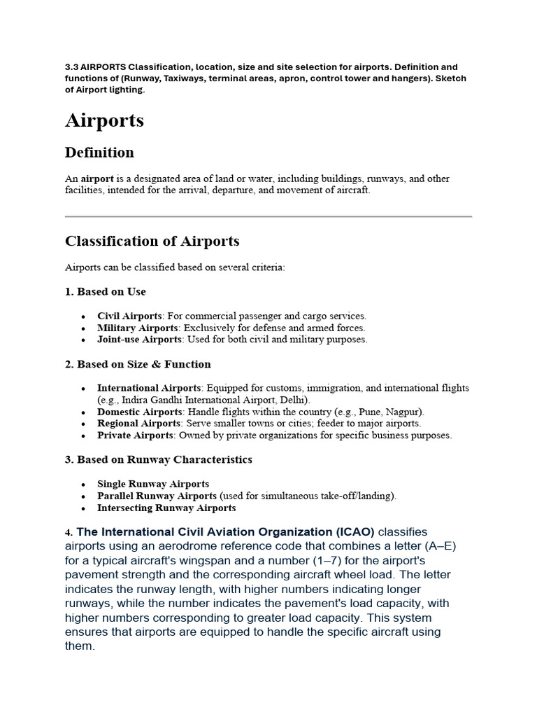 Airport Classification and Components Guide | PDF | Airport | Runway
