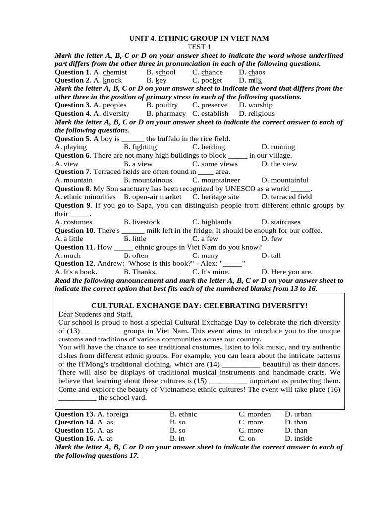 Unit 43 | PDF | Vietnamese People | Vietnam