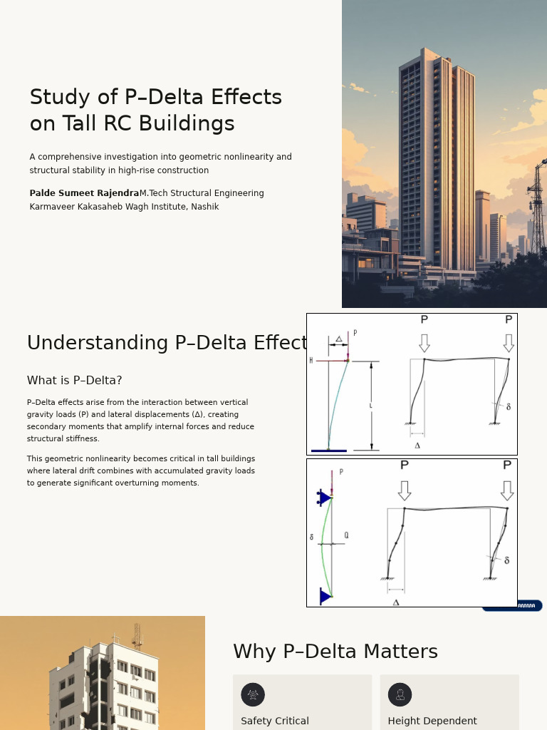 Study of P Delta Effects On Tall RC Buildings | PDF | Force | Classical ...