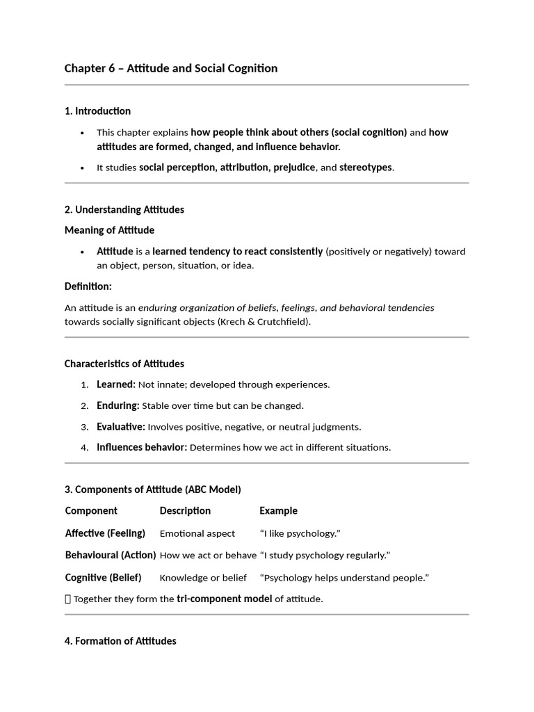 Attitudes and Social Cognition Explained | PDF | Attitude (Psychology ...
