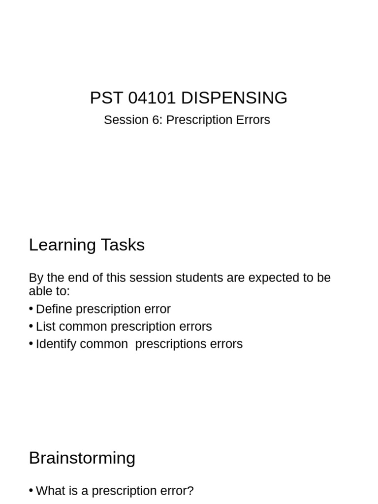 Understanding Prescription Errors | PDF | Medical Prescription | Dose ...