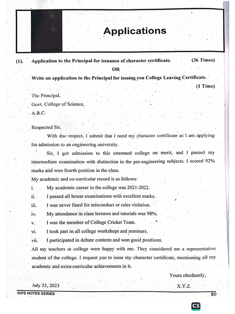Applications According To KIPS Notes | PDF