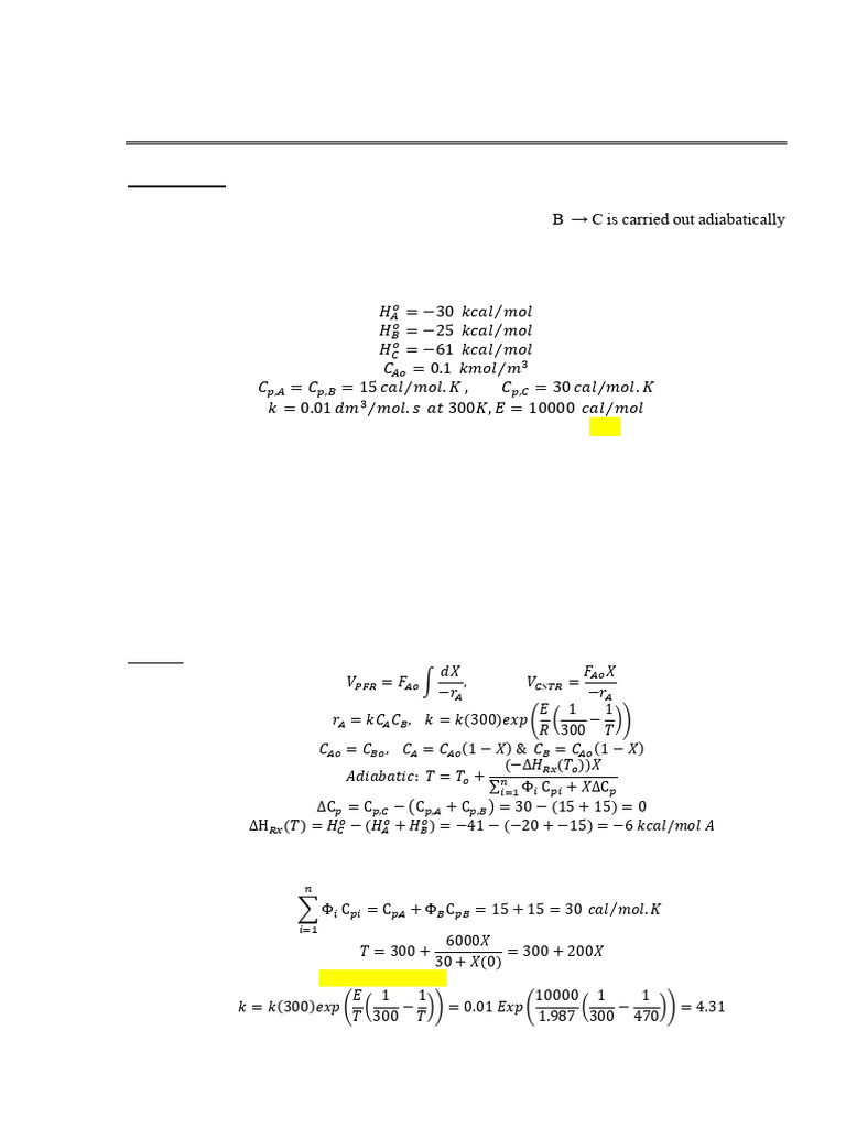 Chemical Engineering Mid-Exam: Reaction II | PDF | Scientific Phenomena ...