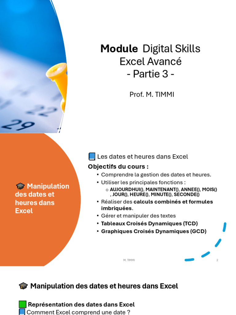 Cours Excel Avance ENSAM Partie 3 | PDF | Microsoft Excel | Expression ...