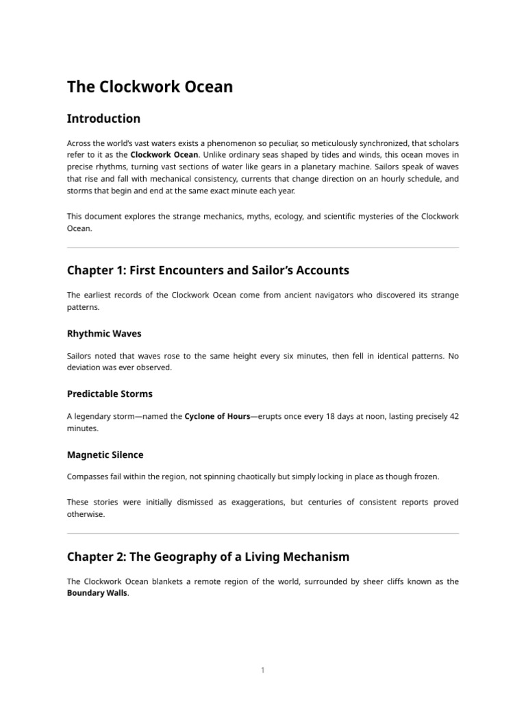 The Clockwork Ocean | PDF | Oceans | Sea