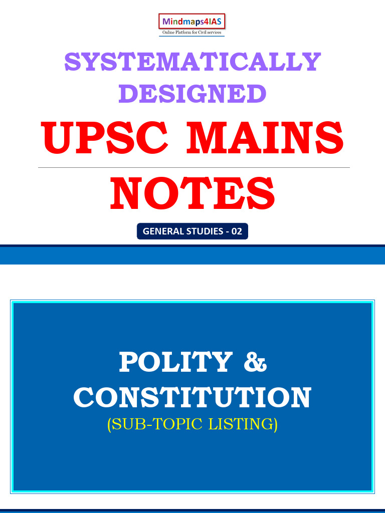 UPSC Mains Notes: Indian Constitution | PDF | Non Governmental ...