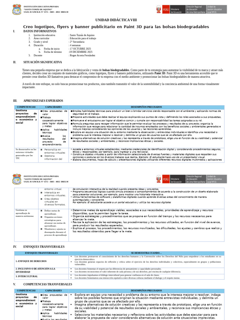 Unidad Didáctica Viii Ept Computacion 2do Secund | PDF | Aprendizaje ...