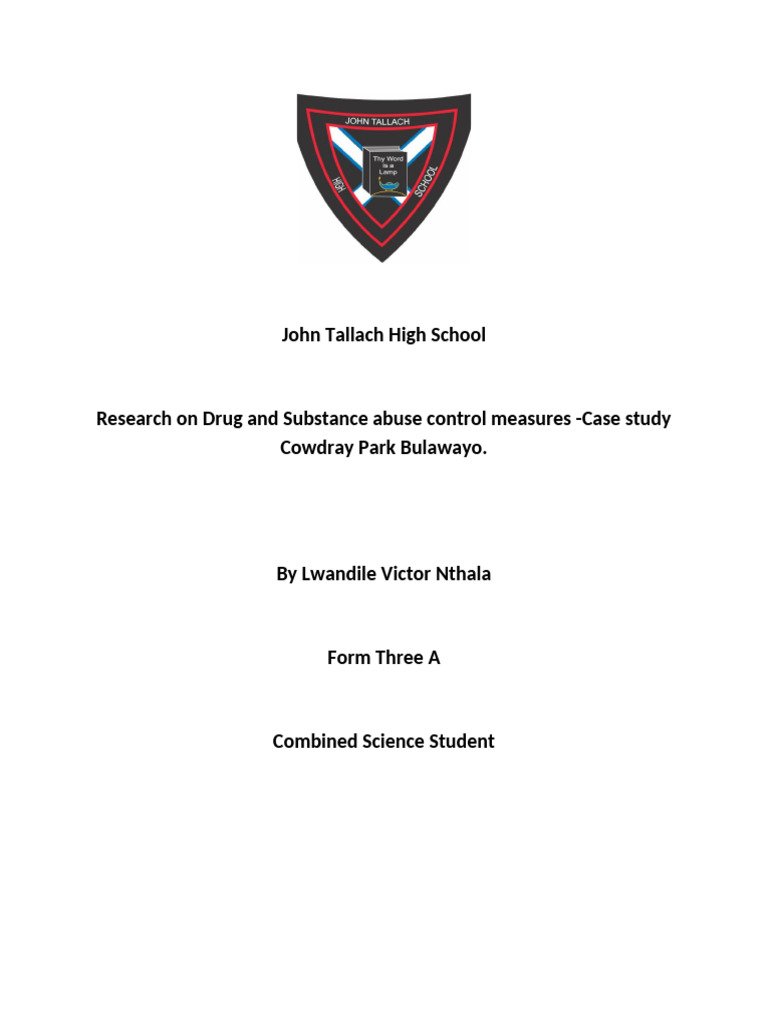 Drug Abuse Awareness in Cowdray Park | PDF | Substance Abuse | Drug ...