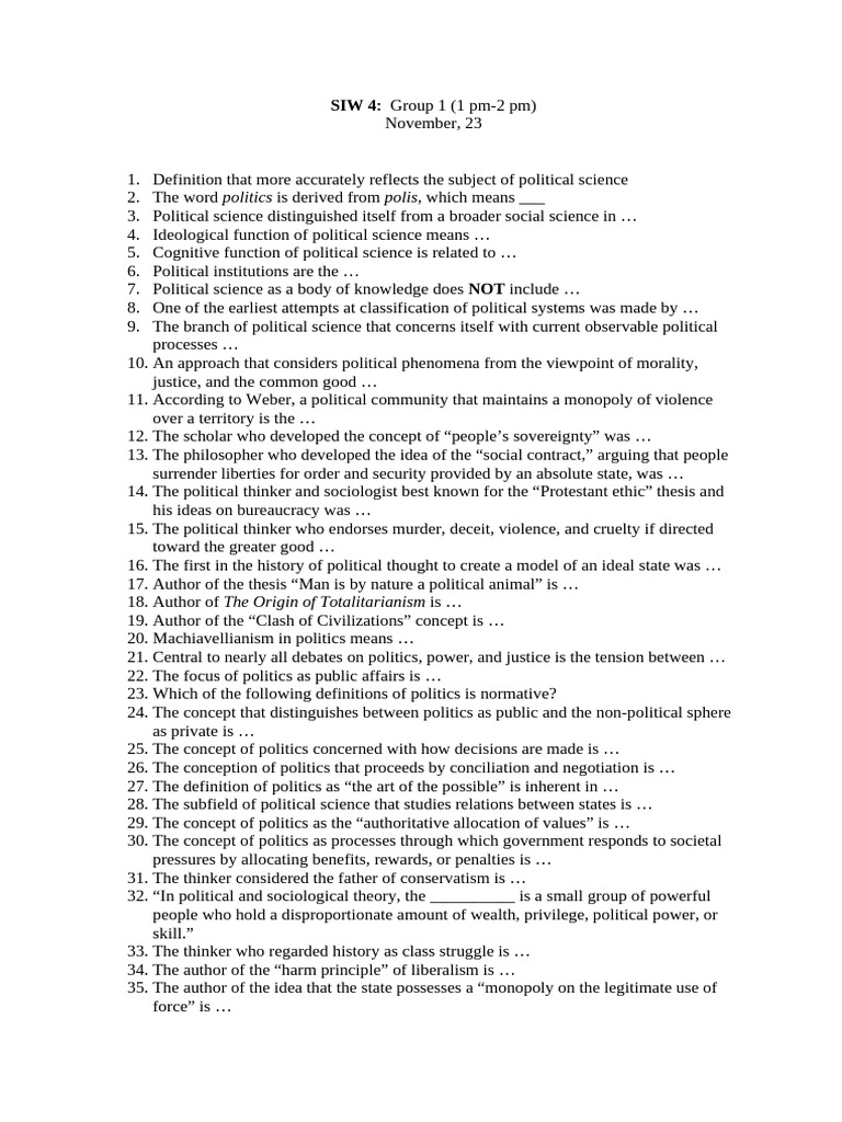 Key Concepts in Political Science | PDF | Political Philosophy | Science
