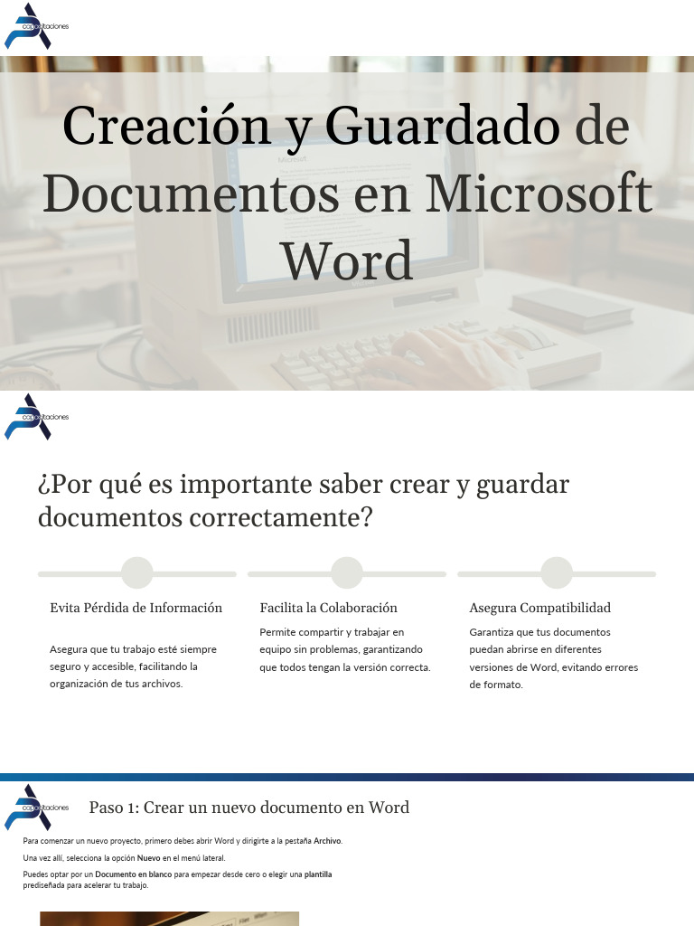 Crear y Guardar Documentos en Word | PDF | Microsoft Word | Archivo de ...