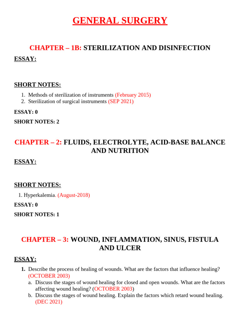 General Surgery Updated | PDF | Wound | Bleeding