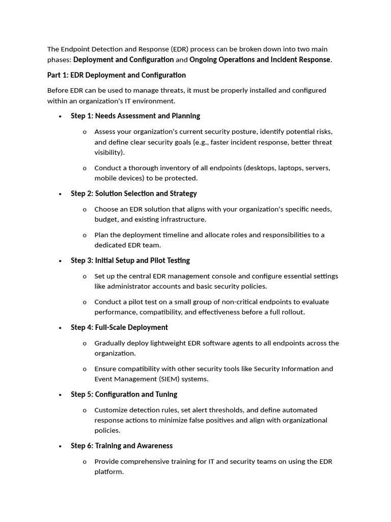 EDR Steps | PDF | Data | Computing