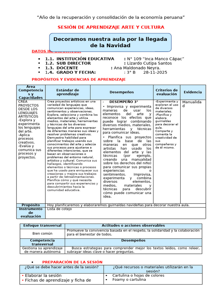 3° Ses Ayc Vier 28 Decoramos Nuestra Aula | PDF | Aprendizaje | Creatividad