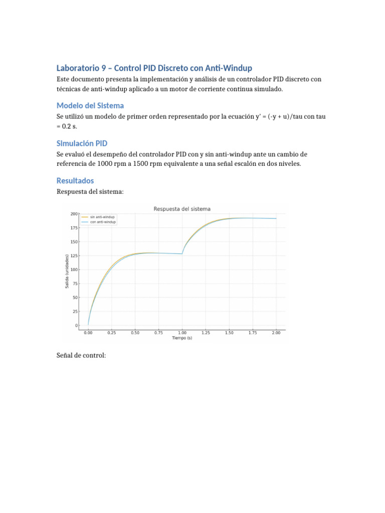 Lab9 PID AntiWindup | PDF