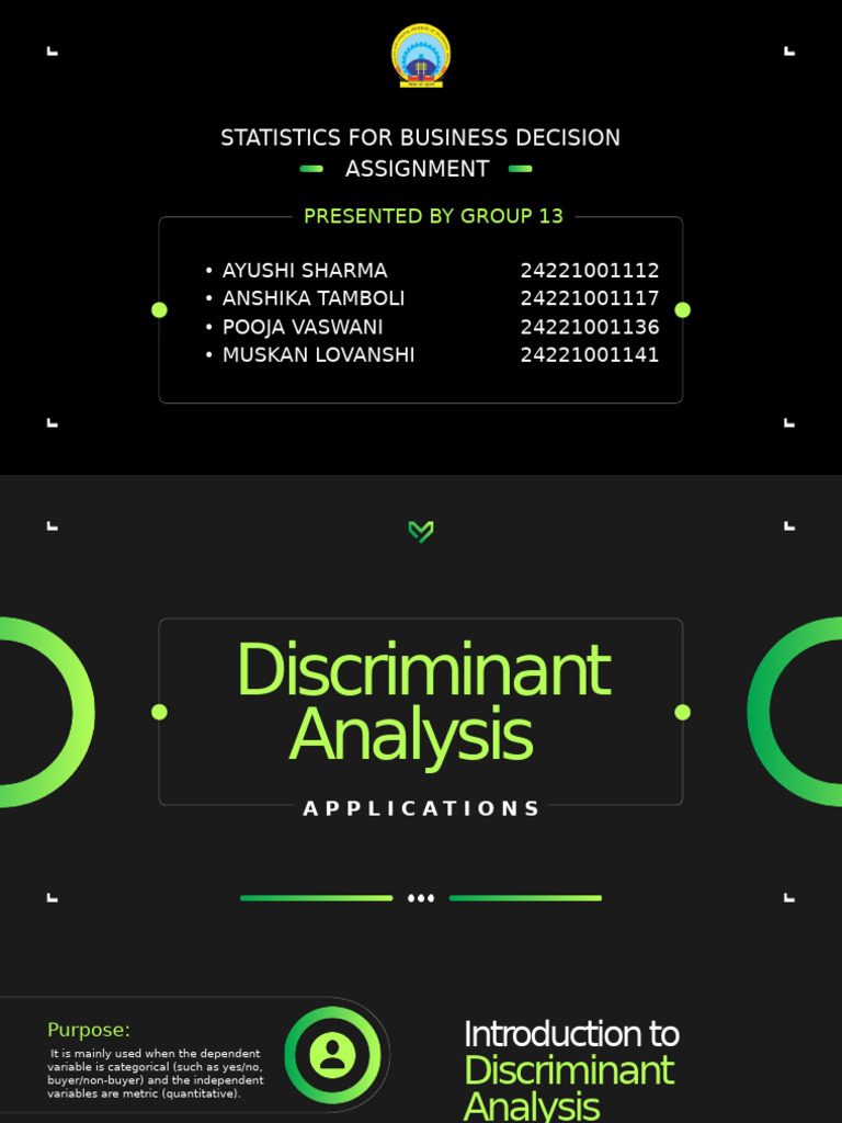 Discriminant Analysis in Business Decisions | PDF | Dependent And ...