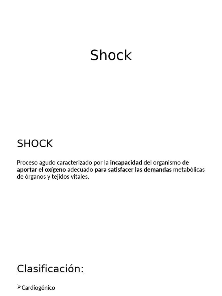Tipos y Tratamiento del Shock en Niños | PDF | Septicemia ...