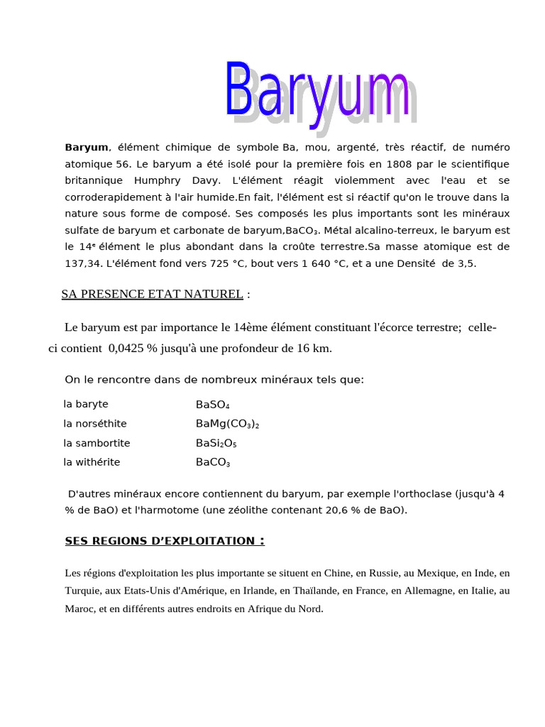 Baryum : Propriétés et Applications | PDF | Cancer | Cancer du côlon