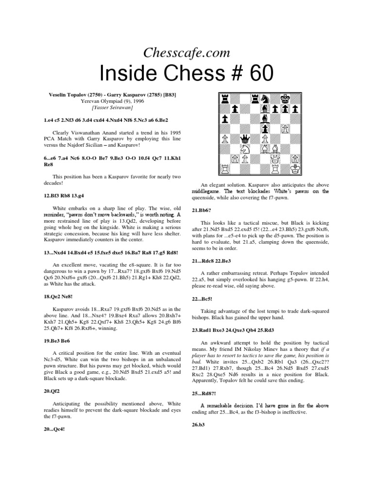 Topalov Kasparov Yerevan 1996 Download Free PDF Traditional Games Traditional Board Games