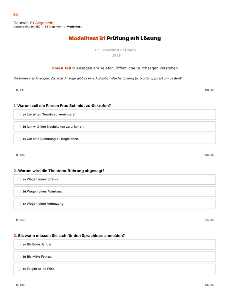 B1 Prufung Test 2022 Pdf